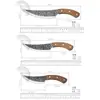 Cuchillo de hueso de acero inoxidable forjado a martillo negro cuchillo curvo pequeño cuchillo de carnicero Yangjiang para sacrificar cerdos cuchillo para cortar pescado