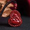 Pingente Original de Minério Genuíno de Cinábrio Pingente de Buda com Areia Dourada Roxa Joia do Ano da Vida de Buda de Barriga Grande Buda Maitreya Buda Sorridente
