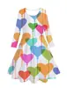 Venta Caliente de Comercio Exterior Europeo y Americano Transfronterizo Vestido de Manga Larga para Niños con Estampado Digital 3D Dulce y Cálido Lindo Globo de Confesión