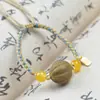 Flor de Osmanto Antigua y Cuentas Fragantes Cuentas de Melón Cuerda Tejida a Mano diy Pulsera Gruesa de Otoño Ajustable Pulsera de Nuevo Estilo Chino para Hombres y Mujeres