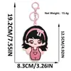 Diseño original caricatura 2D versión Q muñeca de tela no tejida parche bordado figura pequeña linda colgante para bolsa DIY