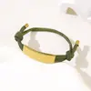 Al por mayor al contado transfronterizo Pulsera de doble cordón de ajuste Pulsera de cuerda trenzada ajustable de acero inoxidable multicolor con impresión y grabado de color UV