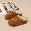 Pantuflas de Algodón para Niños Otoño e Invierno Felpa Gruesa Suela Gruesa Nuevo Estilo Niñas Exteriores Interiores Hogar Pantuflas de Algodón