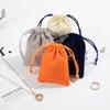 Bolsa con cordón para joyería de alta gama con logotipo personalizado del fabricante Joyería Bolsa de terciopelo con cordón Bolsa de franela Joyería