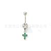 Jiang Ti F136 Cross Diamond G23 Aleación de Titanio Cuerpo Joyería Perforación Anillo para Ombligo Uña para Ombligo