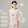 Disfraz de Danza Clásica con un Top de Gasa con Volantes, Fluido y de Aspecto de Hada para Danza China, Danza Moderna y Entrenamiento Corporal