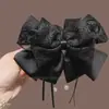 Grampo de Cabelo Estilo Francês Renda Cetim Laço Dupla Camada Grampo para Meio Preso Presilha de Mola Novo Estilo 2025