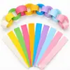 Tiras de guirnalda de cadena de papel rollos de papel coloridos decoración de boda decoración de pared de fondo para fiesta de cumpleaños papel arrugado serpentinas coloridas