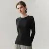Suéter de cachemira pura listo para usar de primera línea para mujer, cuello redondo capa base 2 nuevos suéteres de punto elegantes de corte ajustado