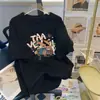 Camiseta de Manga Corta Estampada de Seda de Leche Estilo Nuevo Primavera y Verano para Mujer, Top de Nicho Suelto y Versátil Popular en Internet para Mujer
