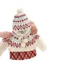 [Sombrero Gratis] ¡Celebración Roja a Cuadros Navideña! Suéter Jacquard Retro Fair Isle para Niñas, Prendas de Punto Estilo Perezoso para Otoño e Invierno