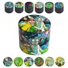 Molino de aleación de zinc de cuatro capas con estampado de dibujos animados Rick y Morty Serie Rickmorty Molinillo