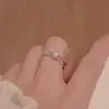 Anillo de Perla de Plata de Ley S925 Rhythm para Mujer, Diseño de Nicho, Anillo Simple, Lujo Ligero, Moderno, Anillo Abierto Único para Dedo Índice, Geométrico