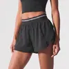 Pantalones Cortos Deportivos de Secado Rápido Dos en Uno Transfronterizos para Verano, Entrenamiento Físico Casual, Pantalones Cortos de Running Finos con Bolsillo de Doble Capa para Mujer