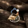 Broche Retrô Peixe Koi e Cabaça Estilo Chinês para Mulheres, Broche Exquisito de Luxo de Alta Qualidade para Hanfu Qipao, Alfinete Acessório para Terno