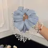 Pulsera de Banda de Cuero Estilo Coreano Doble Propósito Anillo para el Cabello de Cristal Simple Distintivo Ins Celebridad de Internet Estilo Mori Novia Mujeres Cola de Caballo Banda de Cuero