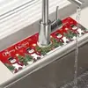 Tapete Drenante de Lama de Diatomáceas com Desenho Natalino Transfronteiriço, Resistente a Manchas, para Bancada de Cozinha Doméstica, Tapete Absorvente, Fácil de Cuidar