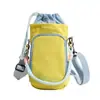 Bolsa para garrafa de água de marca da moda nicho estilo coreano com cordão leve versátil bolsa transversal esportes ao ar livre corda trançada bolsa para celular dopamina