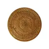 Tapete Térmico Doméstico Trançado de Rattan, Tapete Anti-Queimadura para Panela, Tapete para Tigela, Tapete para Mesa de Jantar Resistente a Altas Temperaturas, Tapete Resistente ao Calor para Prato, Porta-Copo, Suporte para Bule