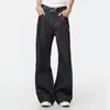 Jeans masculino retrô americano, novo modelo 2026, design de marca da moda, corte clean, calça larga solta para homens