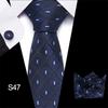 Corbata azul de tres piezas para hombre, corbata formal, suministro directo de fábrica, transfronterizo