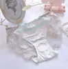 Calcinha Feminina Sexy Princesa Estudante Renda Bordada Cor Sólida Transparente Respirável Estilo Japonês Triângulo Fofo