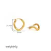 Brincos de Argola Simples Torcidos da Moda para Mulheres, Aço Inoxidável Brilhante em Forma de U Versátil Atacado