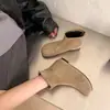 Botas femininas estilo Martin de couro sintético, botins elásticos, novas botas de corte justo para outono e inverno, botas de estilo francês com salto interno para aumentar a altura, estilo emagrecedor 2026