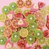 Frutas Simuladas Kiwi Sandía Fresa Rodajas Pegamento de Crema DIY Accesorios para el Cabello Llavero Flor para Zapatos Joyería de Resina