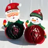 Brinquedos de Decoração de Natal Artesanato em Papel Bolas de Favo de Mel Pendentes de Papel do Papai Noel Pingentes Decorativos Feitos de Papel