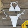 Bikini Blanco Puro de Tres Piezas con Falda Corta Ajustada a la Cadera, Comercio Exterior Transfronterizo, Estilo Europeo y Americano, Nuevo Traje de Baño Dividido 2026