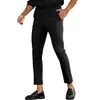 Atacado Transfronteiriço Verão Finos Calças Masculinas Tendência Seda Gelada Caimento Casual Calças Longas Masculinas Slim Cropped Calças Sociais