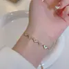 Pulsera de Amor con Circonita Bañada en Oro Real Pulsera Ajustable Diseño de Lujo Ligero Nicho de Celebridad de Internet Pulsera Versátil para Mujer Venta al por Mayor