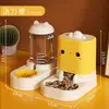 Dispensador de agua para gatos, comedero para perros, alimentador automático, inalámbrico, no eléctrico, alimentación y bebida automáticas, previene el mojado de la boca