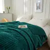 Manta Gruesa a Rayas Transfronteriza de Piel Sintética de Conejo para Siesta, Manta de Oficina, Manta Cubre Sofá, Manta de Regalo de Franela