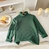 Camiseta Base Infantil 2026 Estilo Inverno Meninos e Meninas Estilo Coreano Cor Sólida Gola Alta Roupa Térmica Roupa Íntima de Lã Grossa Infantil