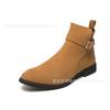 Botas de Couro Masculinas de Outono Transfronteiriças com Zíper Tamanho Grande Bico Apontado Estilo Britânico Sapatos Formais Casuais Sapatos de Couro de Cano Alto Botas Curtas Sapatos Masculinos