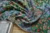 Vintage Pastoral Hepburn Roupas Femininas Outono e Inverno Bagagem Pintura a Óleo Vestido Sense Buquê de Fios Tingidos Pano de Flores Decorativo