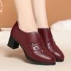 Zapatos de madre piel suave suela suave resorte y otoño boca profunda zapatos de mujer nuevos de mediana edad mediana edad y ancianos zapatos de mediana edad con una generación de pelo