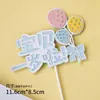Toppers para Pastel de Cumpleaños con Temática Azul con Estrellas, Molinos de Viento y Nubes para Celebraciones de los 100 Días, Primer Cumpleaños y Mes Completo de Niños