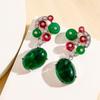 Novos brincos exagerados elegantes estilo europeu e americano brincos pendentes itens da moda brincos de luxo leve da moda atacado mulheres