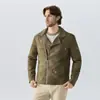 Chaqueta de Cuero Retro Europea y Americana Nueva Transfronteriza con Teñido Anudado Retro Lavado Mate Artesanal, Moderna y a la Moda