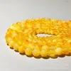 Amarillo Hielo Flor Flotante Calcedonia Cuentas Sueltas Jade Jade Perla Redonda Joyería Semi-Terminada Pulsera de Cuentas DIY Collar Venta al por Mayor