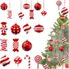 Decoraciones Navideñas Populares Transfronterizas Caramelo Bastón de Madera Paleta Adornos Manualidades para Árbol de Navidad Fiesta Festiva