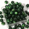 Cuentas redondas de resina con purpurina imitación ojo de gato de 10 mm para pulseras, collares y accesorios de joyería hechos a mano DIY