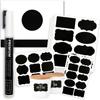 Amazon 200 rollos de pegatinas de pizarra reutilizables con forma especial, etiqueta impermeable borrable, rollo para tarro de cristal