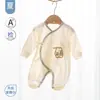Ropa de bebé primavera-verano, mameluco delgado de manga larga, algodón clase A para recién nacidos, 0-3 meses, para aire acondicionado, mameluco de bebé unisex