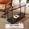 Mesa Doméstica Pequena Ultra Estreita, Mesa Lateral Simples para Sofá, Mesa de Cabeceira Extremamente Estreita para Quarto, Mesa de Centro de Canto de Luxo Leve, Prateleira de Armazenamento