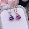 Colgante Popular de Amatista Natural Plata S925 Joyería para Mujer Piedra Principal 8mm Venta Caliente Envío Directo Transfronterizo
