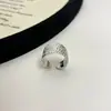 Anillo texturizado de plata de ley S925 para mujer, diseño abierto ajustable, estilo de nicho de alta gama, anillo versátil de lujo ligero para el dedo índice, nuevo